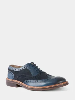 Joe Browns Blue Double Stitched Leather Brogues