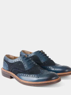 Joe Browns Blue Double Stitched Leather Brogues