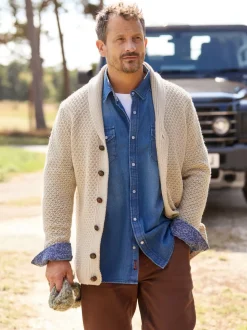 Joe Browns Cream Cosy Shawl Neck Winter Knit Cardigan