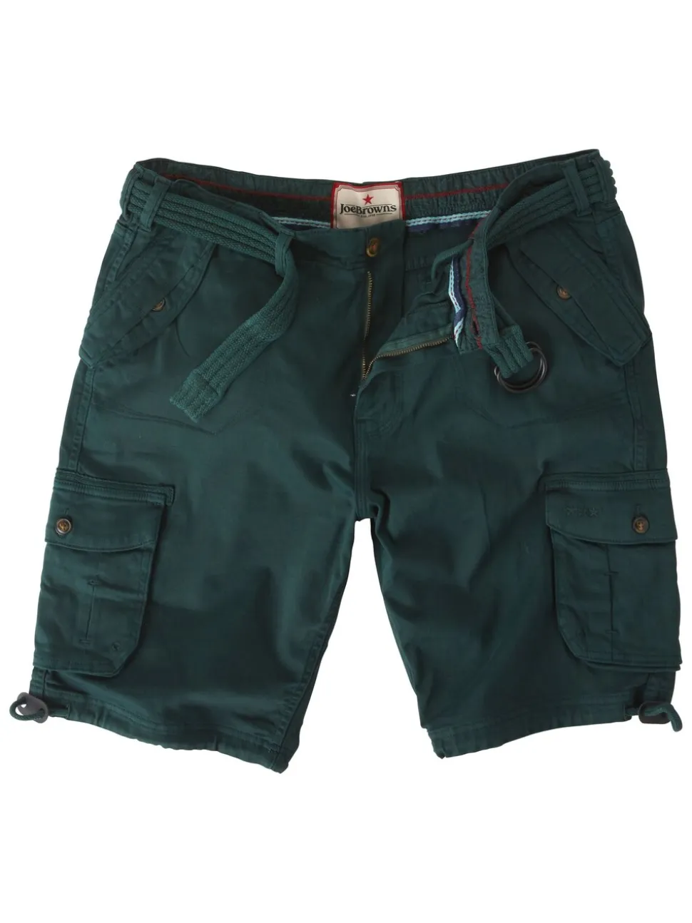 Joe Browns Green Multi Pocket Knee Length Belted Relaxed Fit Camo Cargo Shorts
