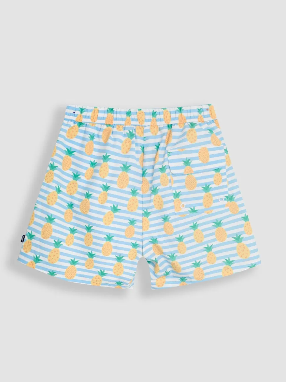 JoJo Maman Bébé Blue Mens Pineapple Printed Swim Shorts