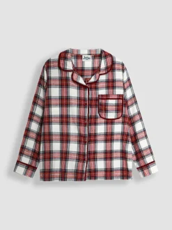 JoJo Maman Bébé Cream Mens Check Woven Pyjama Set