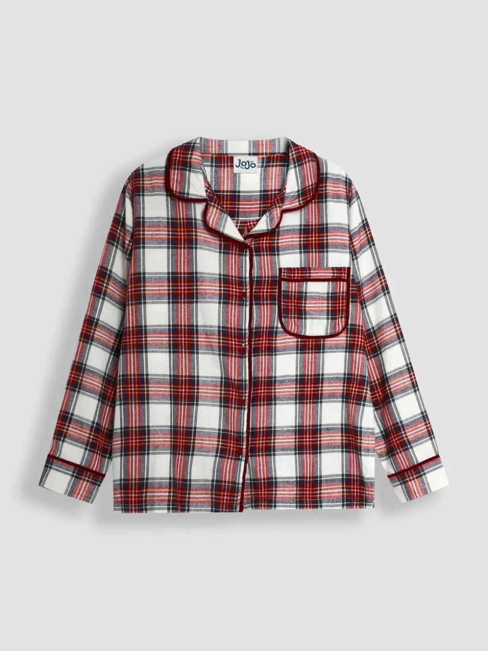 JoJo Maman Bébé Cream Mens Check Woven Pyjama Set