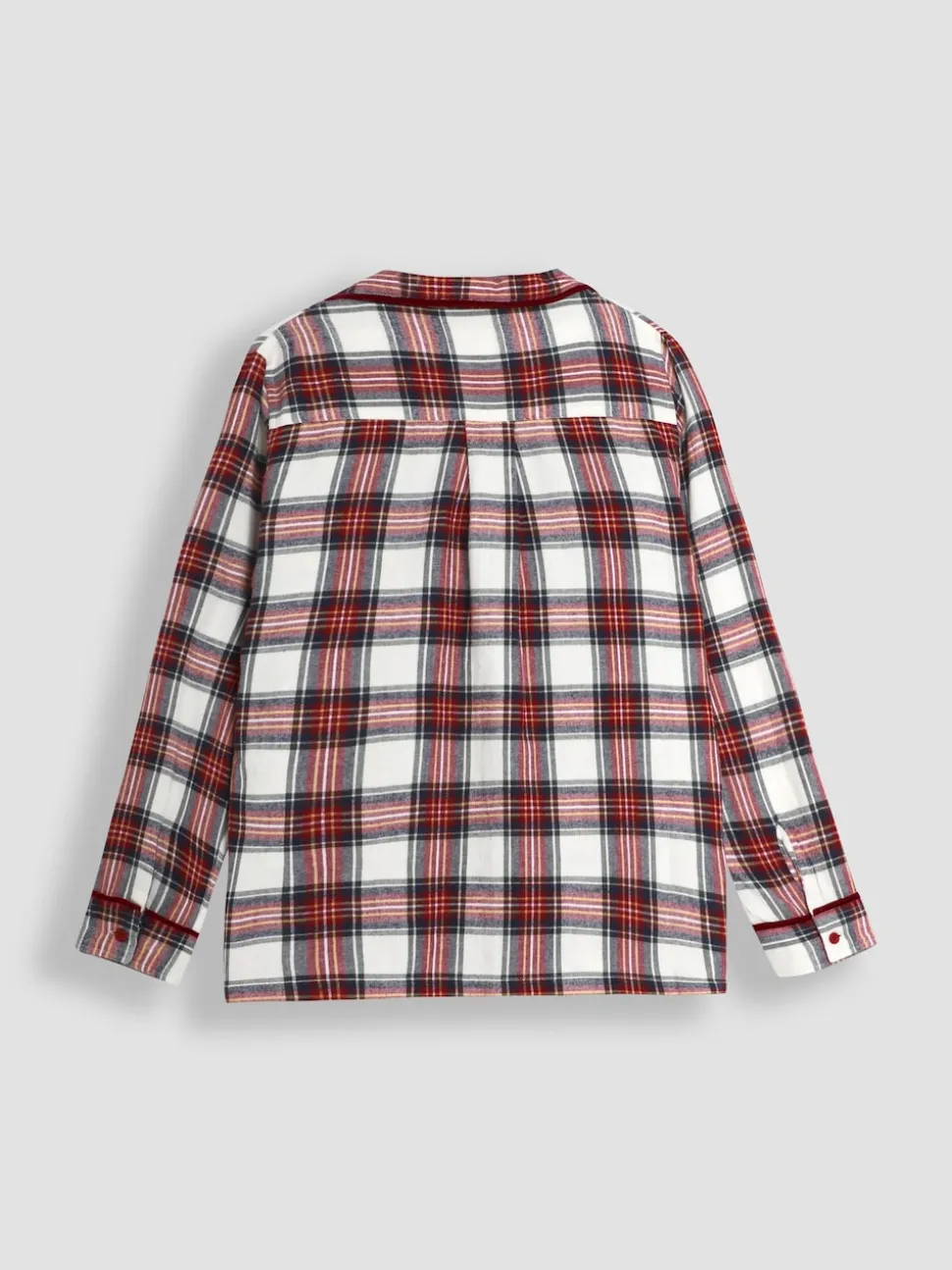 JoJo Maman Bébé Cream Mens Check Woven Pyjama Set