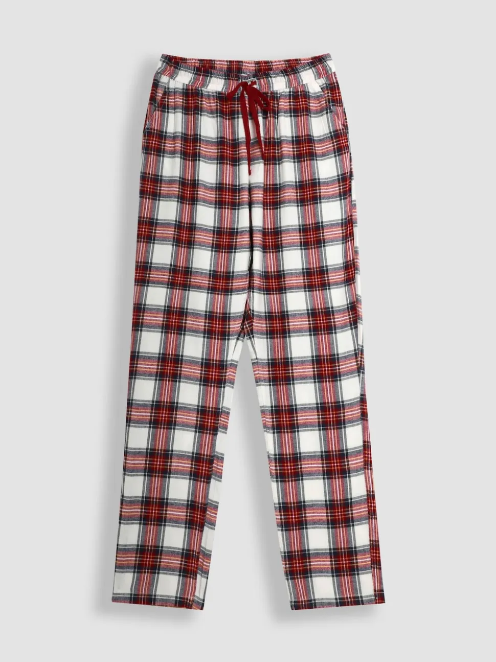 JoJo Maman Bébé Cream Mens Check Woven Pyjama Set