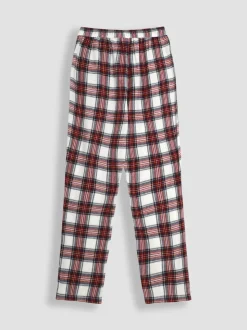 JoJo Maman Bébé Cream Mens Check Woven Pyjama Set