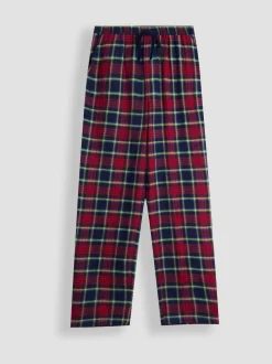 JoJo Maman Bébé Navy Mens Christmas Check Bottom Pyjamas Set
