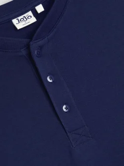JoJo Maman Bébé Navy Mens Christmas Check Bottom Pyjamas Set