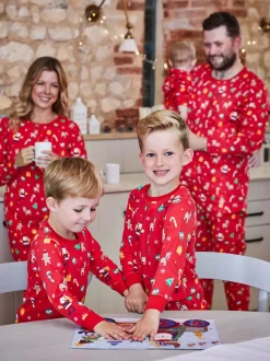 JoJo Maman Bébé Red Christmas Pyjama Set