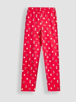 JoJo Maman Bébé Red Men's Christmas Jersey Pyjama Set