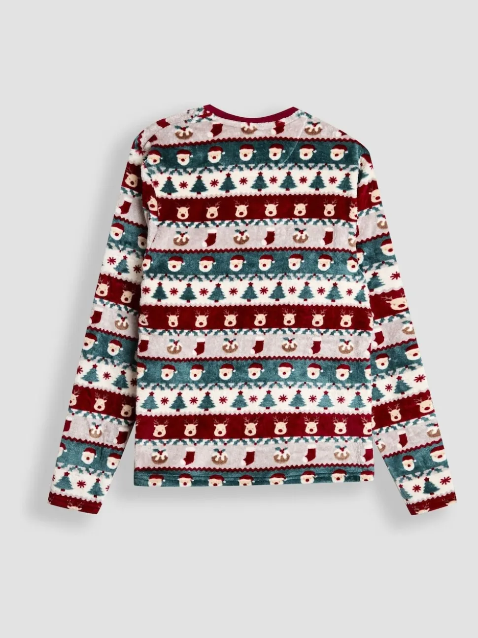 JoJo Maman Bébé Red Men's Christmas Fair Isle Fleece Pyjama Set