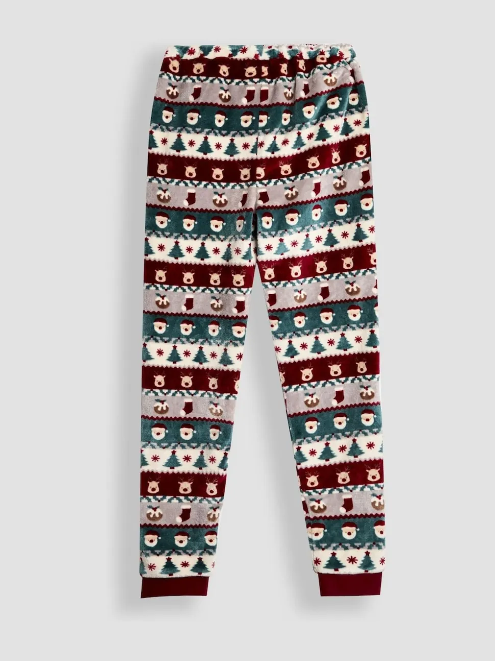 JoJo Maman Bébé Red Men's Christmas Fair Isle Fleece Pyjama Set