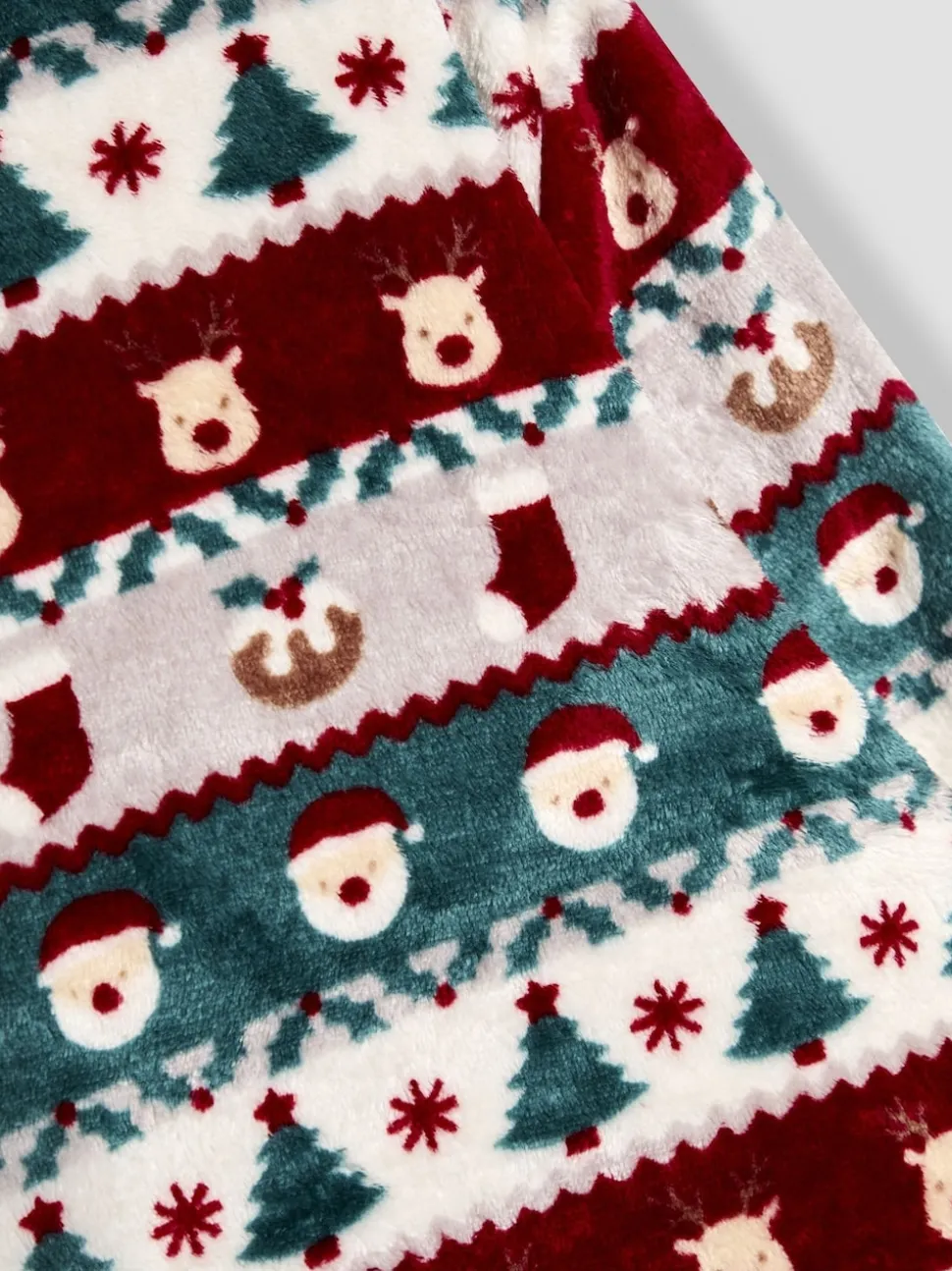 JoJo Maman Bébé Red Men's Christmas Fair Isle Fleece Pyjama Set