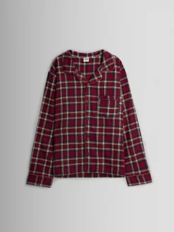 JoJo Maman Bébé Red Mens Classic Check Christmas Pyjamas Set