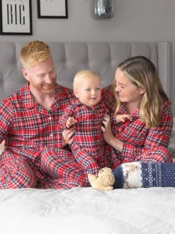 JoJo Maman Bébé Red Men's Tartan Pyjama Set