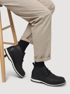 Jones Bootmaker Black Darrel Grippy Leather Ankle Boots