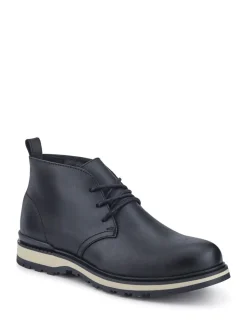 Jones Bootmaker Black Darrel Grippy Leather Ankle Boots