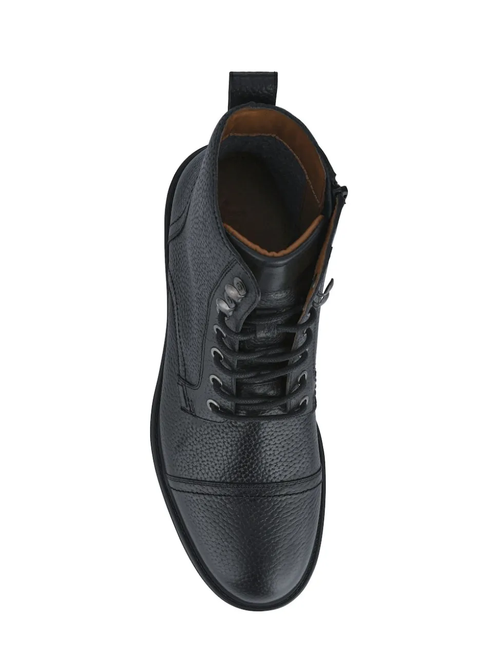 Jones Bootmaker Black Davide Leather Wide Fit Military Boots