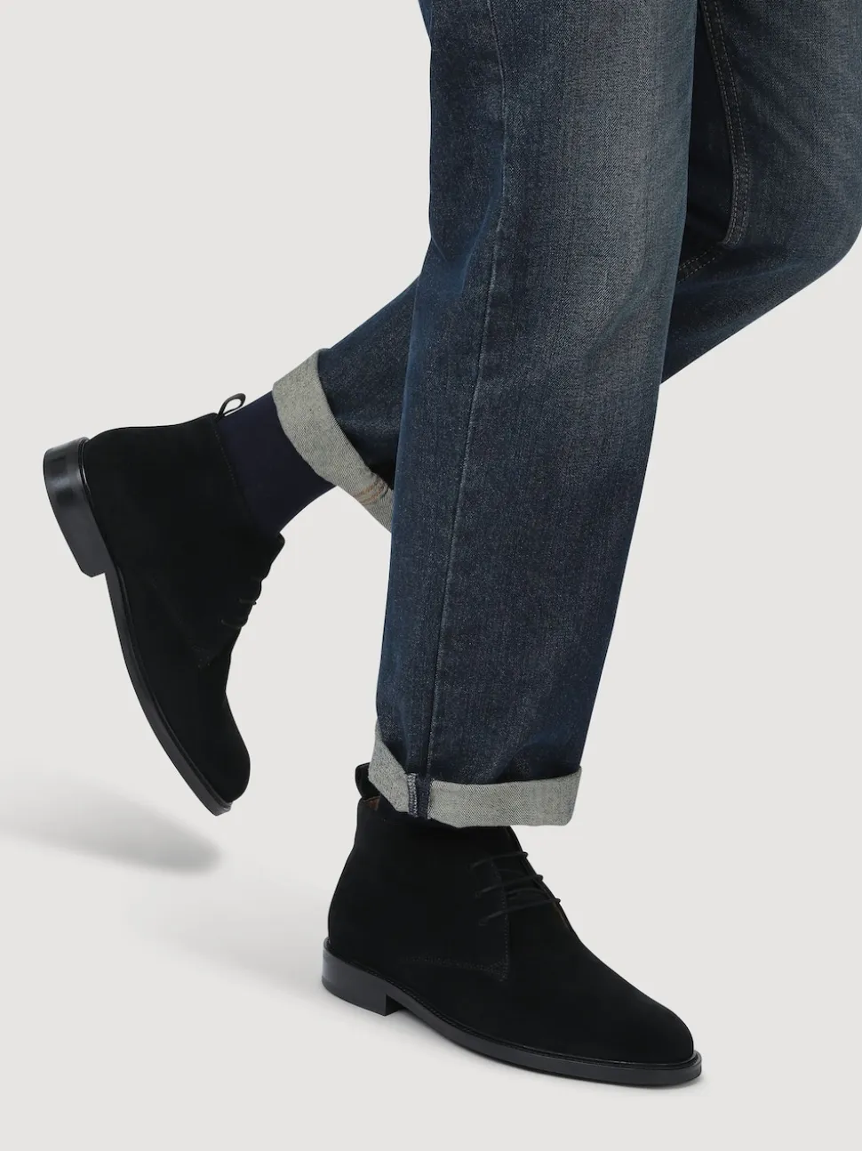 Jones Bootmaker Black Deacon Suede Chukka Boots