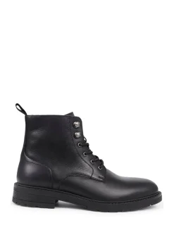 Jones Bootmaker Black Derry Leather Lace-Up Boots