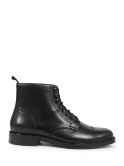 Jones Bootmaker Black Finch Leather Lace-Up Boots