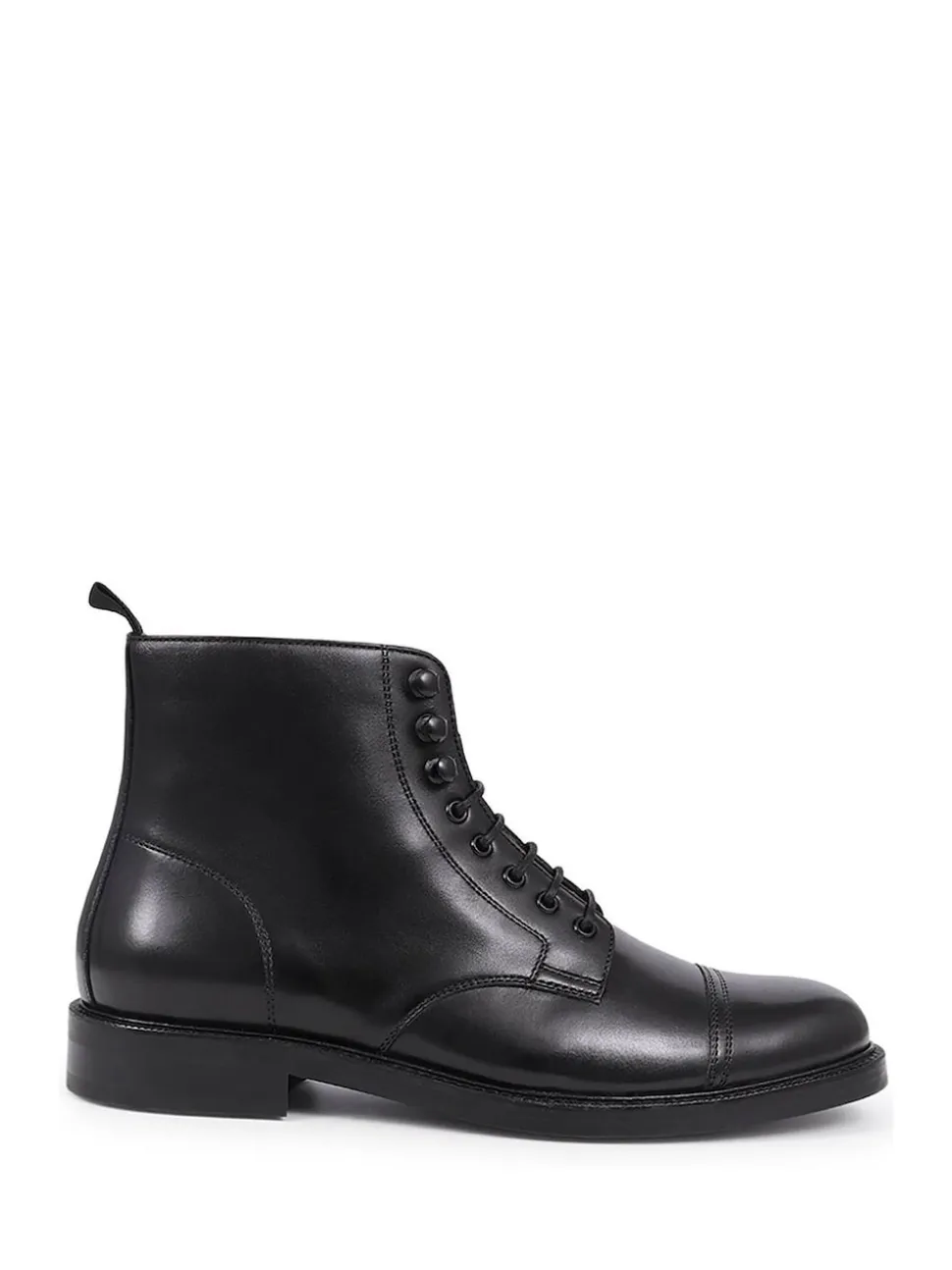 Jones Bootmaker Black Finch Leather Lace-Up Boots