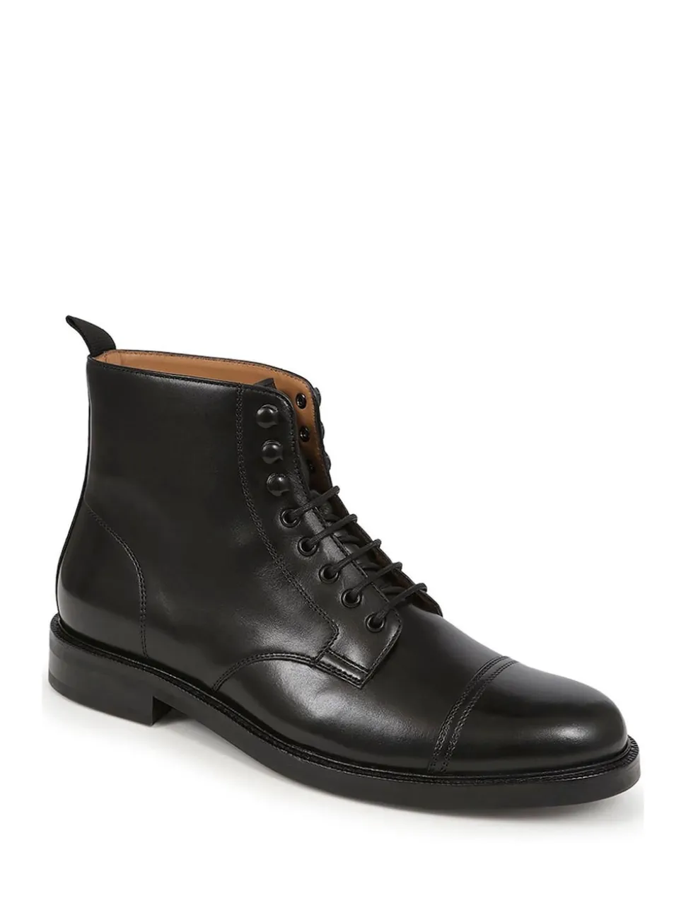 Jones Bootmaker Black Finch Leather Lace-Up Boots