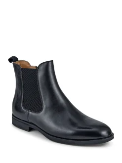 Jones Bootmaker Black Gibson Leather Wide-Fit Chelsea Boots