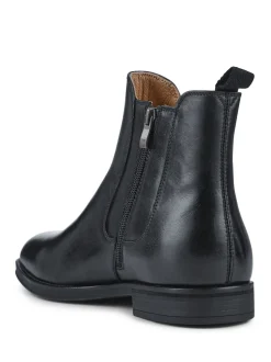 Jones Bootmaker Black Gibson Leather Wide-Fit Chelsea Boots