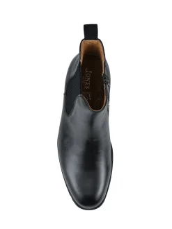 Jones Bootmaker Black Gibson Leather Wide-Fit Chelsea Boots