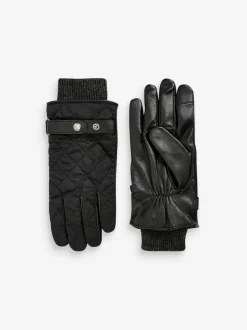 Jones Bootmaker Black Mens Quilted Waterproof Gloves