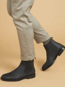 Jones Bootmaker Black Mens Debden Leather Chelsea Boots
