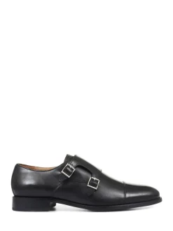 Jones Bootmaker Black Nathaniel Leather Double Monk Shoes