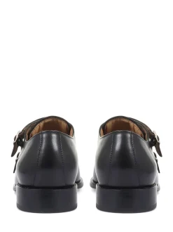 Jones Bootmaker Black Nathaniel Leather Double Monk Shoes