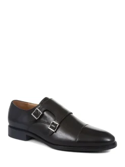 Jones Bootmaker Black Nathaniel Leather Double Monk Shoes