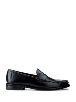Jones Bootmaker Black Quennell Leather Penny Loafers