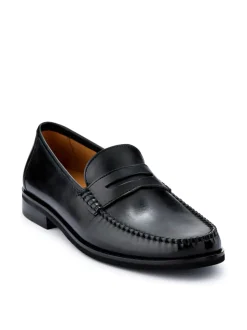 Jones Bootmaker Black Quennell Leather Penny Loafers