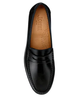 Jones Bootmaker Black Quennell Leather Penny Loafers