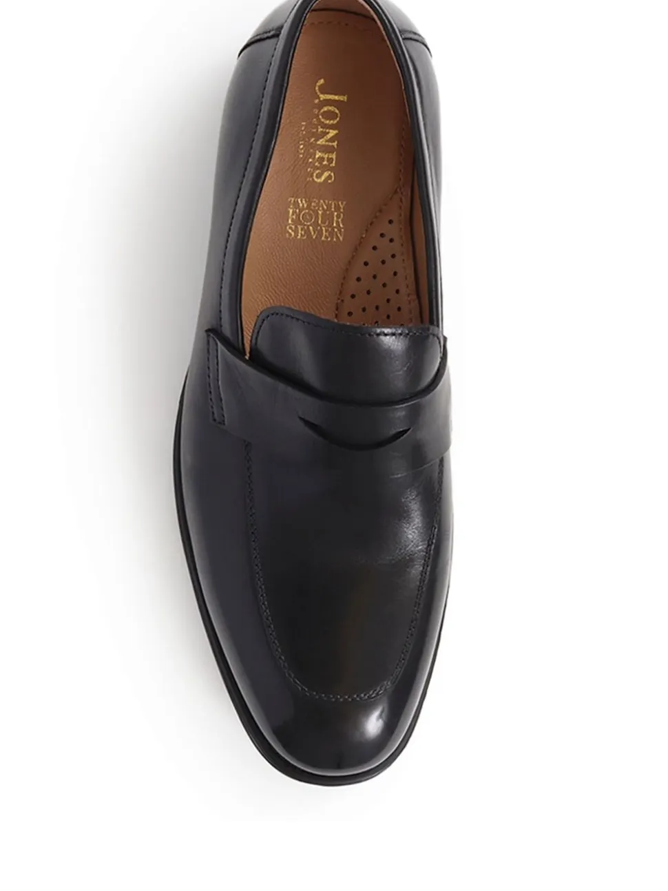 Jones Bootmaker Black Radley Wide Fit Leather Loafers
