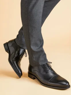 Jones Bootmaker Black Regular Fit Men’s Leather Lace Smart Shoes