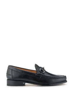 Jones Bootmaker Black Roan Leather Slip-On Shoes