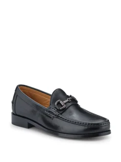 Jones Bootmaker Black Roan Leather Slip-On Shoes