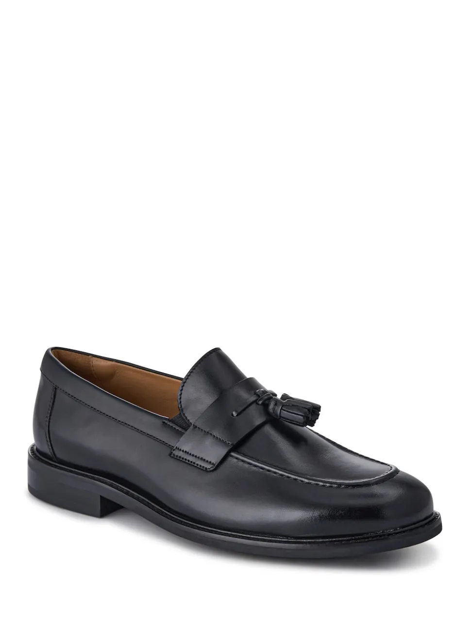 Jones Bootmaker Black Rodrigo Wide-Fit Leather Tassel Loafers
