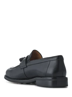 Jones Bootmaker Black Rodrigo Wide-Fit Leather Tassel Loafers