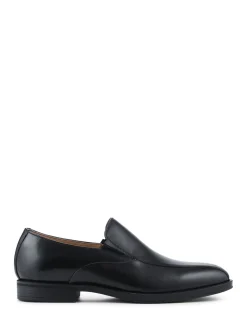 Jones Bootmaker Black Rothbury Wide Fit Slip On Leather Loafers
