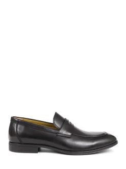 Jones Bootmaker Black Rushden Leather Penny Loafers