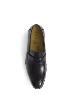 Jones Bootmaker Black Rushden Leather Penny Loafers