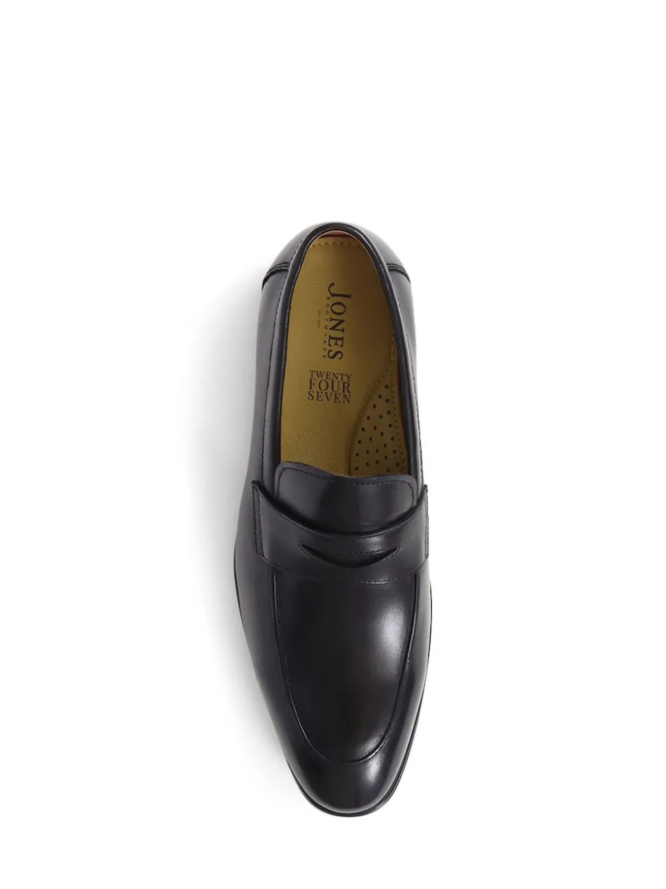 Jones Bootmaker Black Rushden Leather Penny Loafers