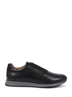 Jones Bootmaker Black Southend2 Leather Trainers