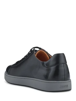 Jones Bootmaker Black Wide Fit Mens Simon Leather Trainers